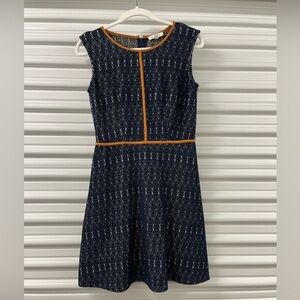 THML Elegant Navy and Orange Sleeveless Dress Size S